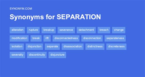 Antonyms for separation - Antonyms for 'Separation'. Best antonyms for 'separation' are 'party', 'connectivity' and 'teamwork'.